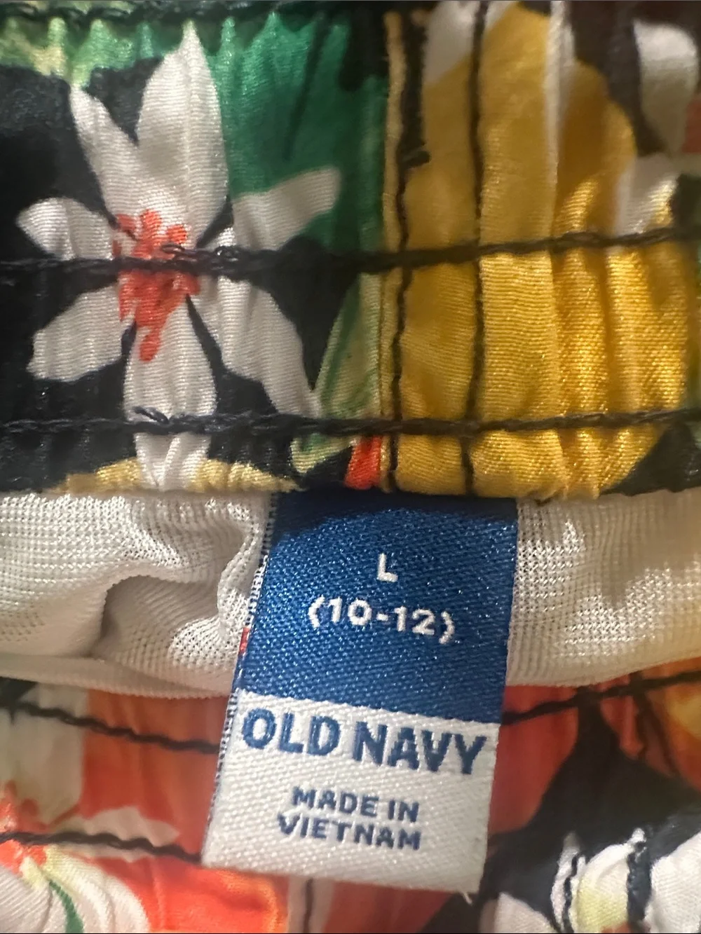 Old Navy Boys Citrus Swim Trunks in Black, Yellow, Orange & Green